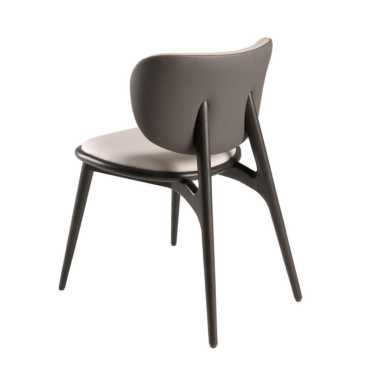 STUHL Angel Cerdá Modell 4257, Kunstleder Creme-Dunkelgrau - Wildeiche/Dunkelgrau, Leder/Holzwerkstoff (54/79/63cm) - ANGEL CERDA