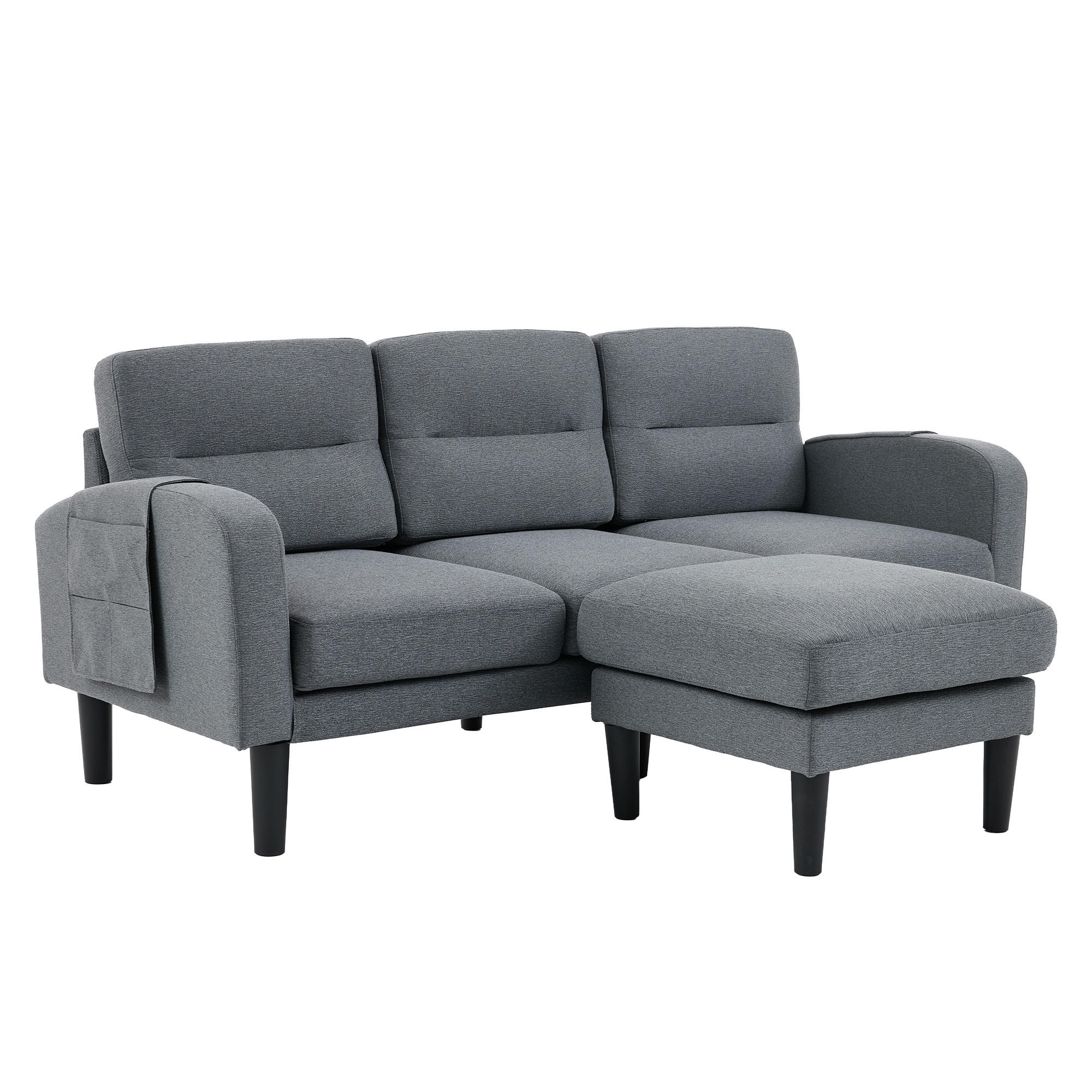 Evryae Ecksofa Grau 204x136 cm