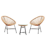 BALKON-SITZGRUPPE Acapulco Beige, 2 Stühle und 1 Tisch - Beige, Metall - Concept Usine