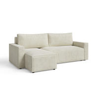 ECKSOFA LIVIO S mit Schlaffunktion, universell montierbar - POSO 100 - Beige, Holz (230/142cm) - Dekori_Interiors