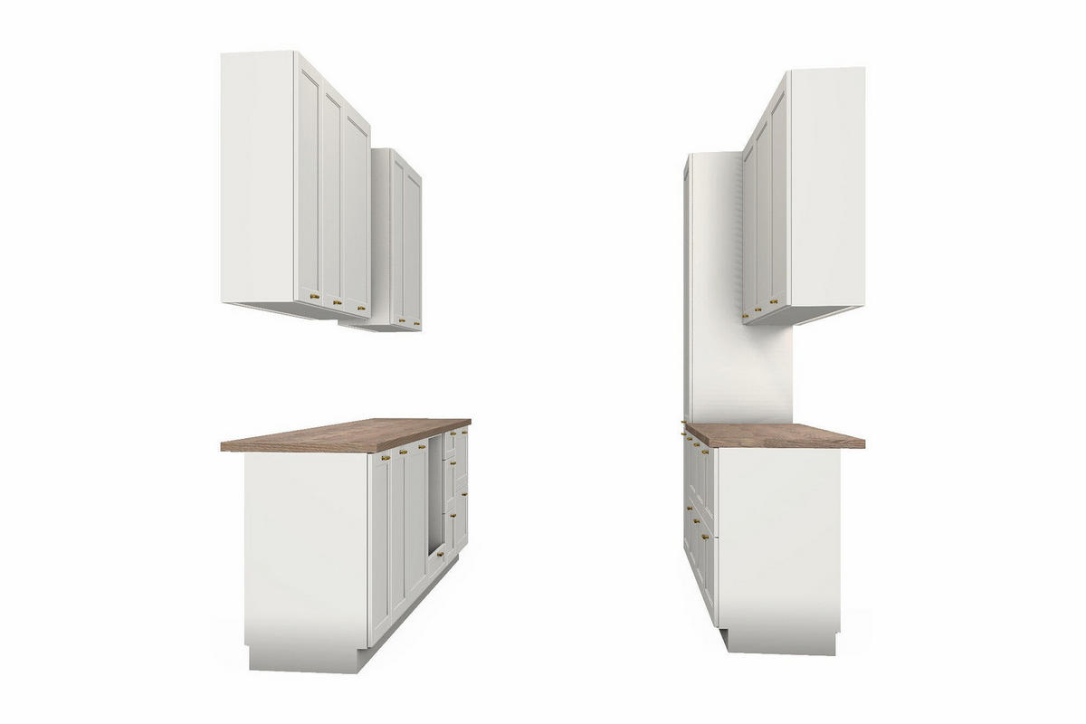 ZWEIZEILIGE Küche Sorento Weiß – 300 + 240 cm – KÜ-SORE-004 - Weiß, Holzwerkstoff (300/247/260cm) - ROYAL24_MARKT