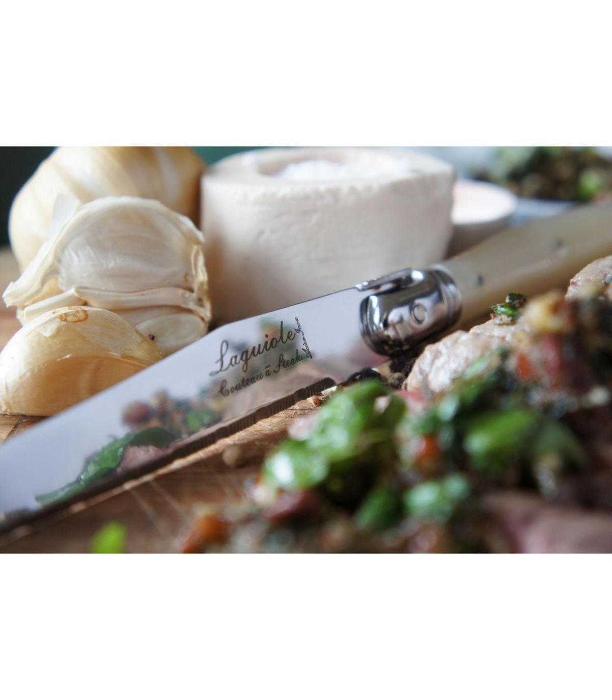 STEAKMESSER Premium Line Perlmutt 6 Stücke - Creme, Metall (24cm)