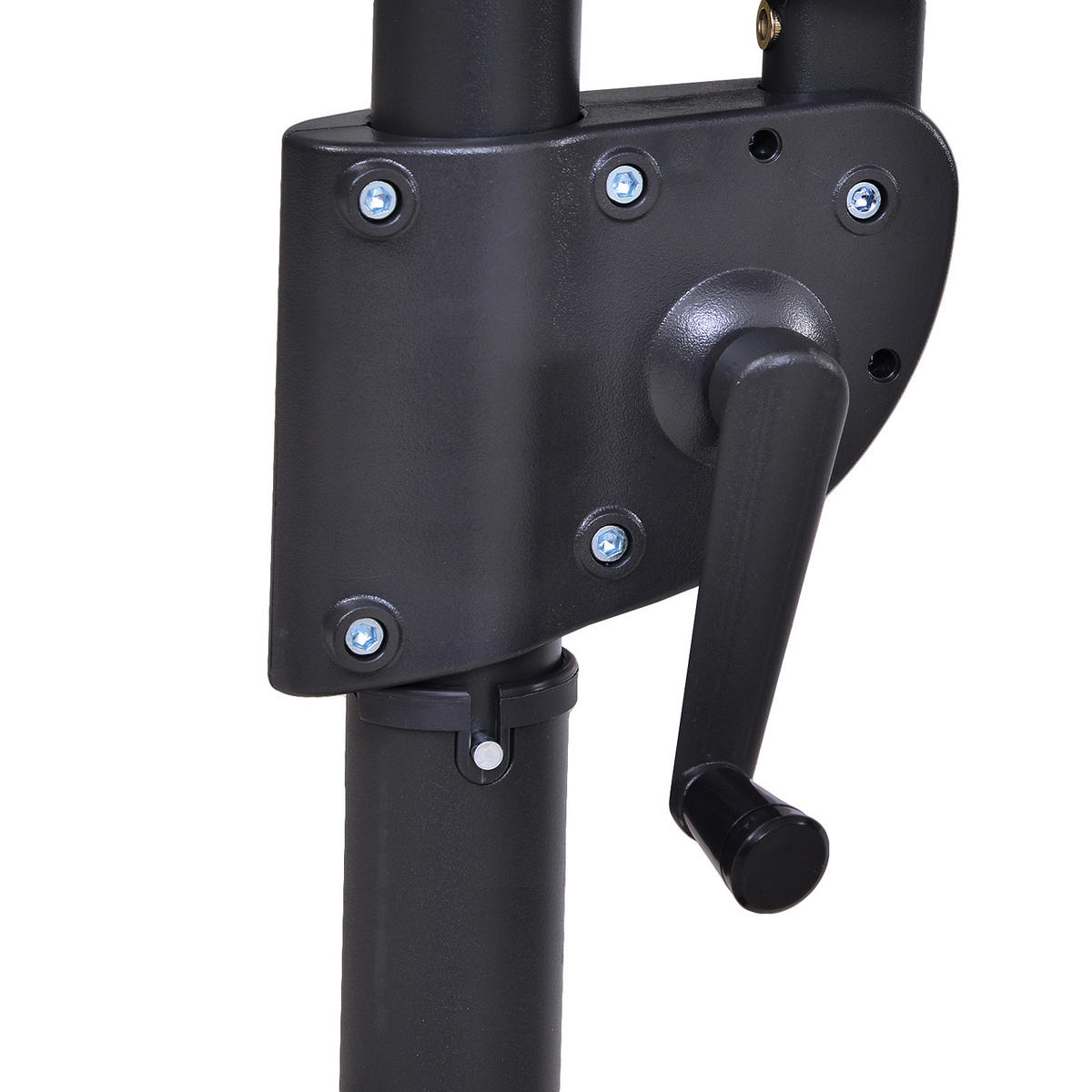 DOPPELSONNENSCHIRM, Ampelschirm mit Kurbel, Verstellbarer Gartenschirm, Metall, Dunkelgrau - Dunkelgrau, Metall (445/270cm) - Outsunny