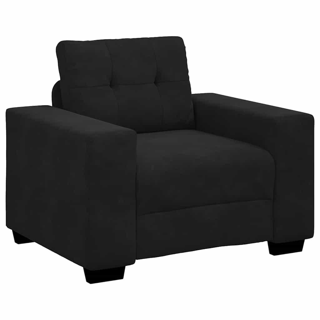 SESSEL Schwarz 100/78/80 Cm Samt - Schwarz, Naturmaterialien (78/80/100cm) - vidaXL