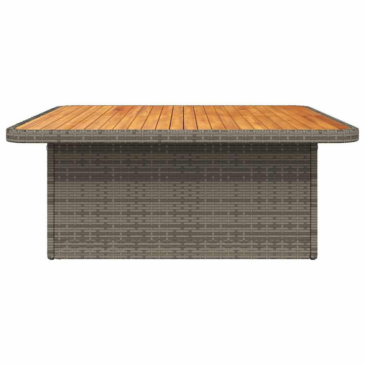 GARTENTISCH Grau 110/110/71 Cm Poly Rattan Und Akazienholz - Grau, Kunststoff (110/110/71cm) - vidaXL