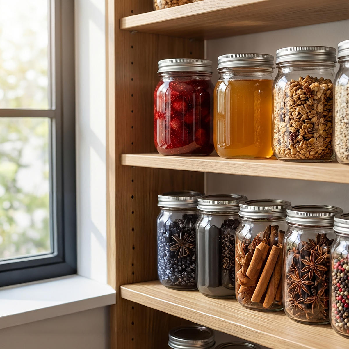 8-DIEL. zaváracie poháre - priehľadné, kov/sklo (0.5L) - Relaxdays