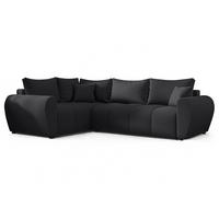 ECKSOFA L Form Malatya MAX Schwarz 246/145/80 cm stilvolle mit Schlaffunktion L - Schwarz, Kunststoff/Textil (175/235cm) - AX Living