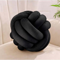 VANKÚŠ Čierny uzol 25 cm polyester - čierna, textil/plast (25/25cm) - Relaxdays
