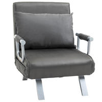 SCHLAFSESSEL, Kunstleder, Metall, Grau - Grau, Kunststoff (69/80/65cm) - HOMCOM