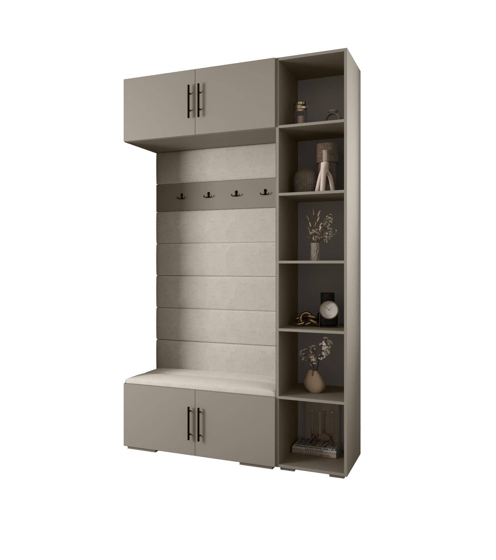 GARDEROBEN-SET 236,7/140/47 - Kaschmir/Beige, Holz/Metall (140/236.7/47cm) - Abiks Möbel