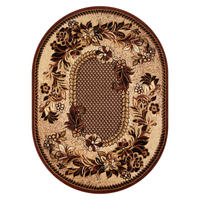 TEPPICH ATLAS oval beige braun floral 60/100 cm - Beige/Braun, Textil (60/100cm) - Tapiso