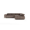ECKSOFA mit verstellbaren Kopflehnen - Sandfarben/Chromfarben, Textil/Metall (225/310cm) - Cotta