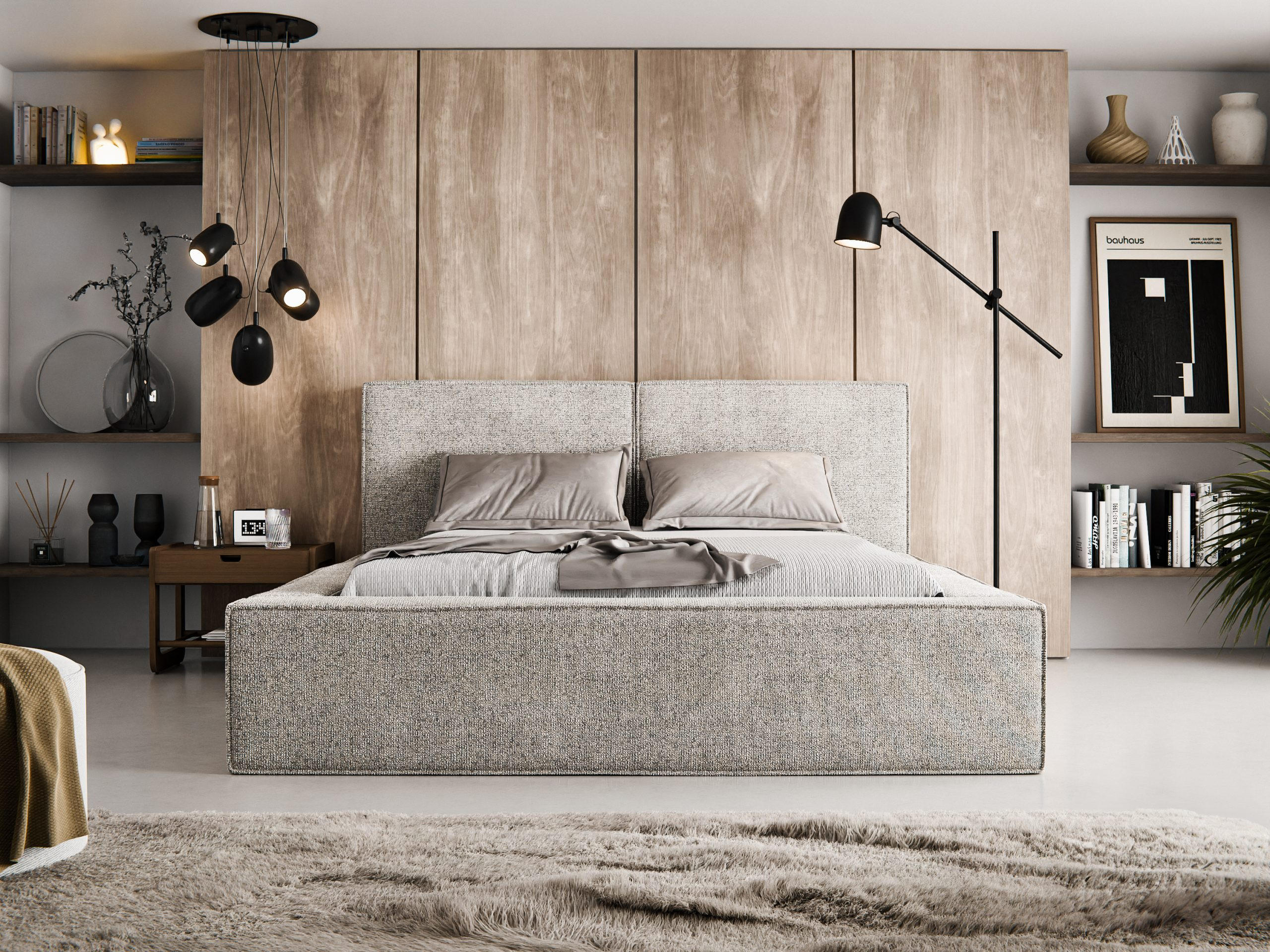 POLSTERBETT Lesti 140x200 cm, Grau - Grau, Textil (140/200cm) - Fedve