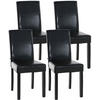 ESSZIMMERSTUHL Ines, 4er Set Kunstleder, Gestell Holz Schwarz Braun - Schwarz/Braun, Holz/Textil (41/91/47cm) - TPFLiving