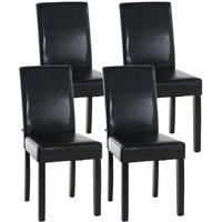 ESSZIMMERSTUHL Ines, 4er Set Kunstleder, Gestell Holz Schwarz Braun - Schwarz/Braun, Holz/Textil (41/91/47cm) - TPFLiving
