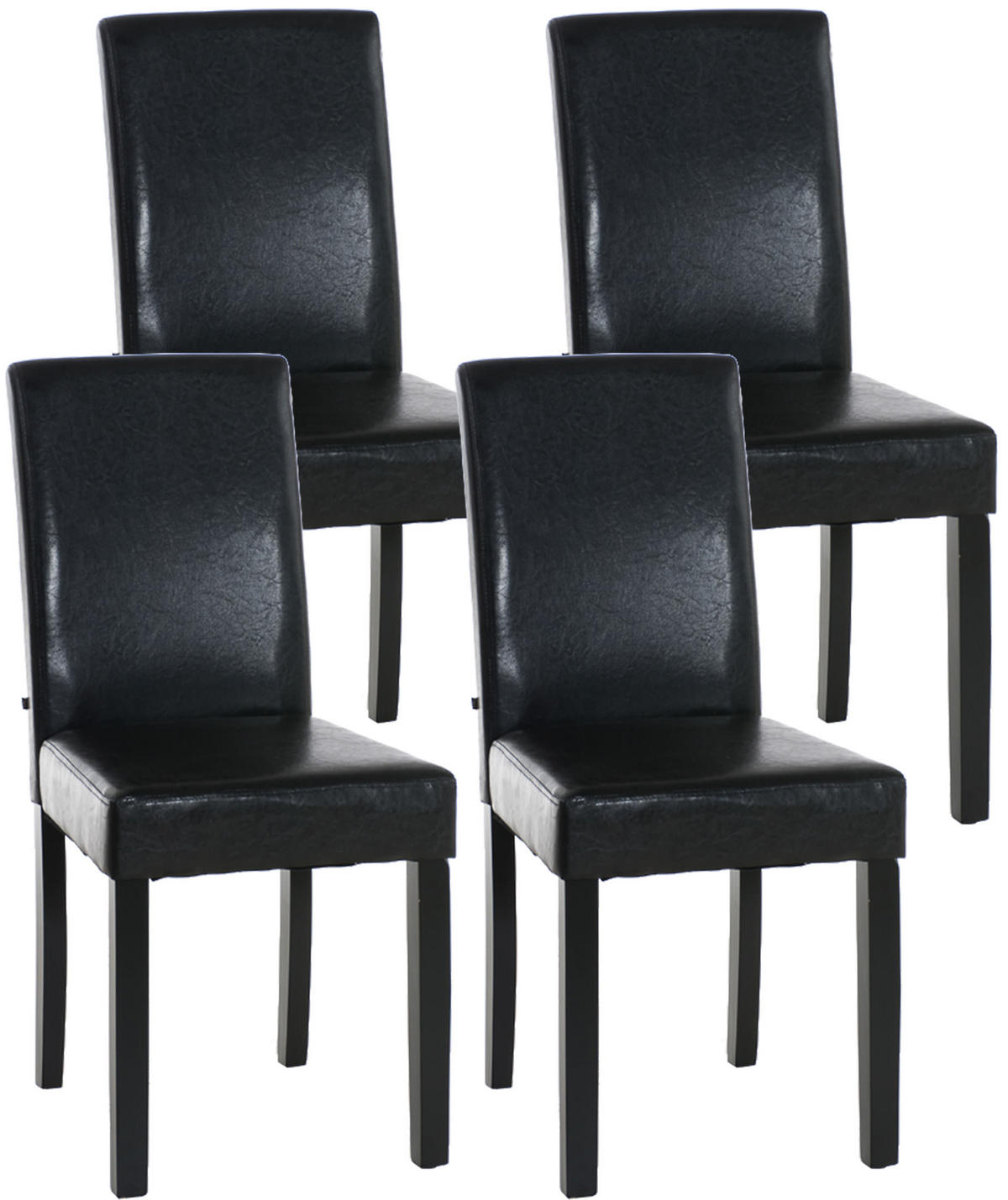 ESSZIMMERSTUHL Ines, 4er Set Kunstleder, Gestell Holz Schwarz Braun - Schwarz/Braun, Holz/Textil (41/91/47cm) - TPFLiving