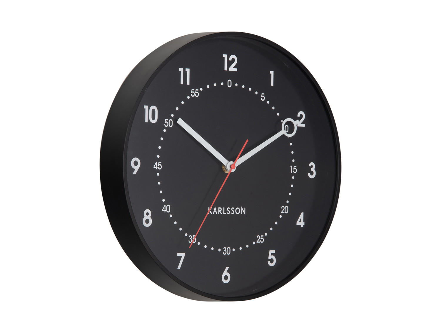 WANDUHR Fresco Schwarz 31.5/31.5/ - Schwarz, Kunststoff (31.5/31.5/31.5cm) - Karlsson