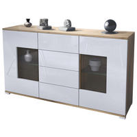 SIDEBOARD Grömitz Weiß Hochglanz - Weiß Hochglanz, Holzwerkstoff (138.5/75.5/35cm) - Vladon