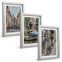 BILDER SET 3er Set - 20x30 cm Silberner Rahmen - Stadtansichten von Gebäuden - Silberfarben, Kunststoff (20/30cm) - TULUP