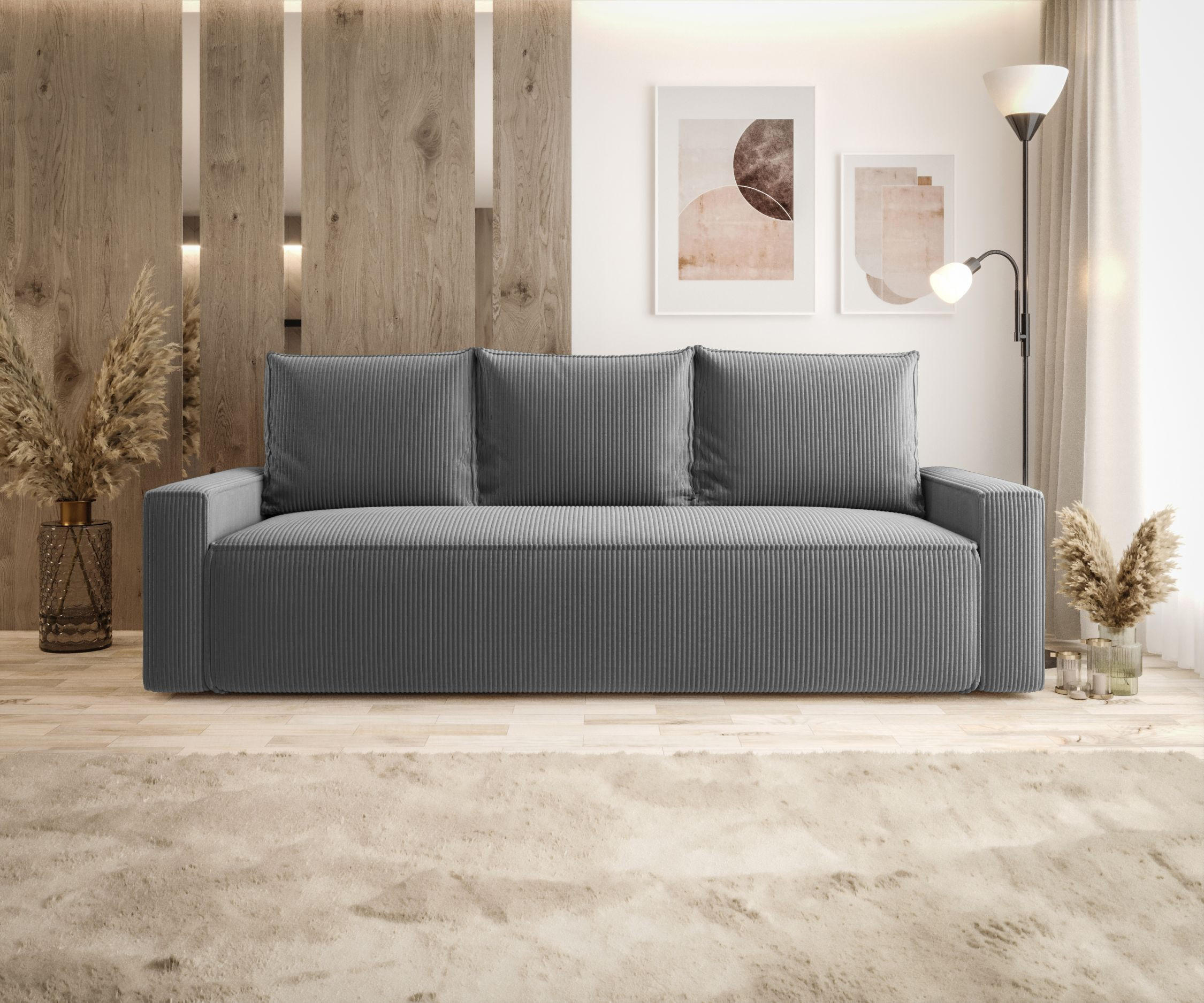 SOFA mit Schlaffunktion SAVIO Poso 60 - Grau, Textil (232/90/90cm) - Bedante