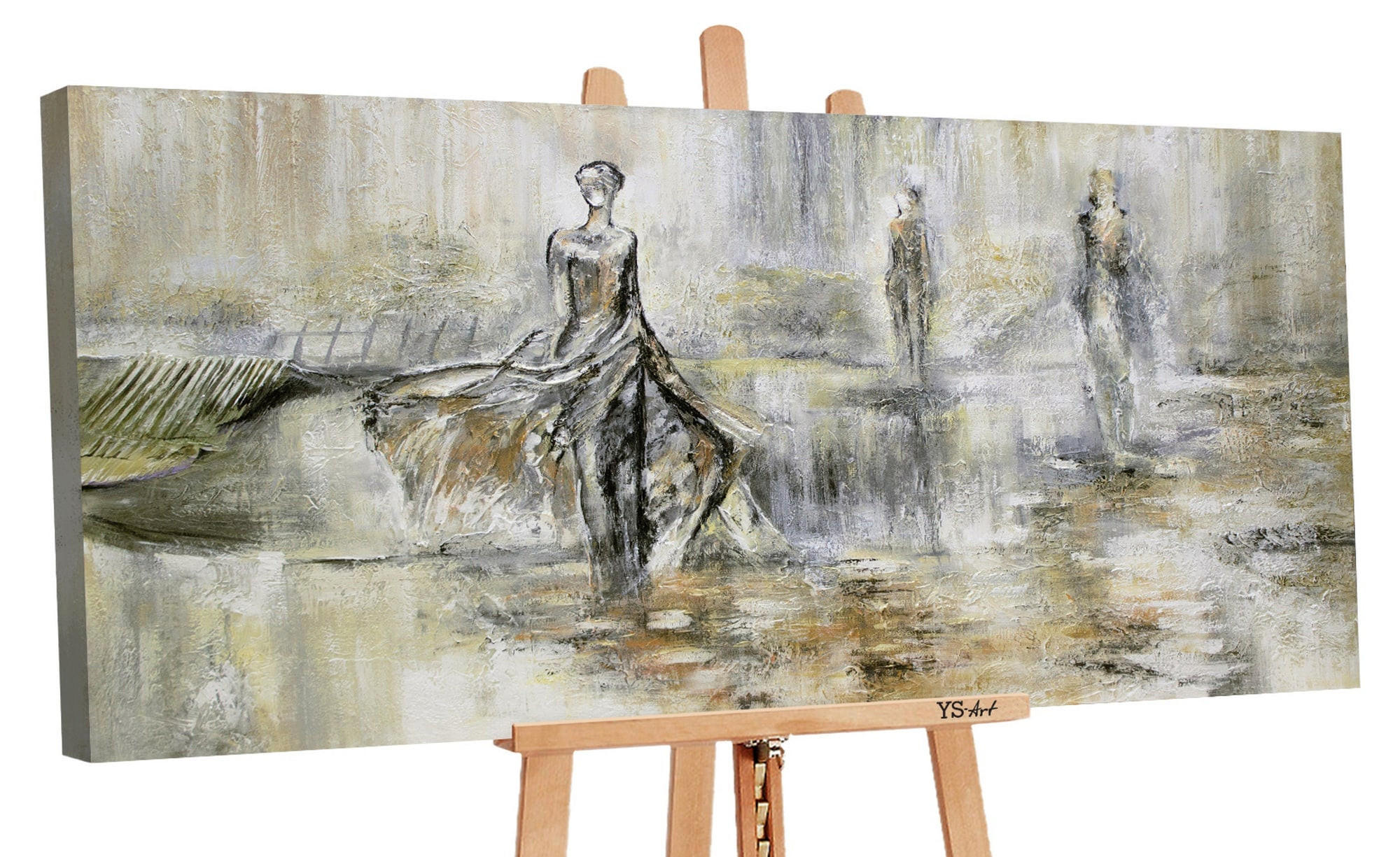 GEMÄLDE Modenschau auf Keilrahmen 120x60 cm - Ecru, Holz (120/60cm) - YS-art gallery