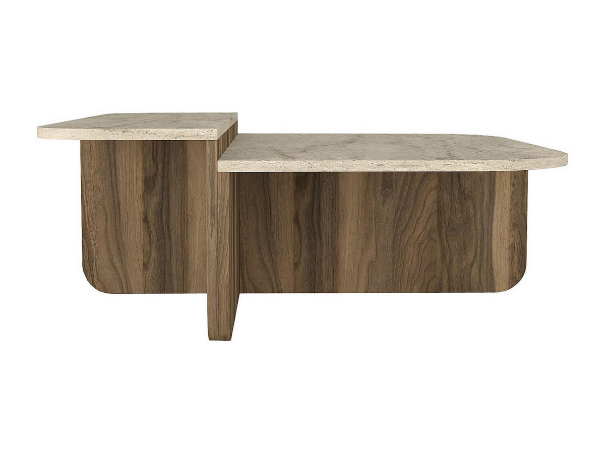 COUCHTISCH - 90 cm x 89 cm - holz - naturfarben dunkel, beige Maralia - Beige/Naturfarben, Holz (89/90/33.2cm) - Vente-Unique