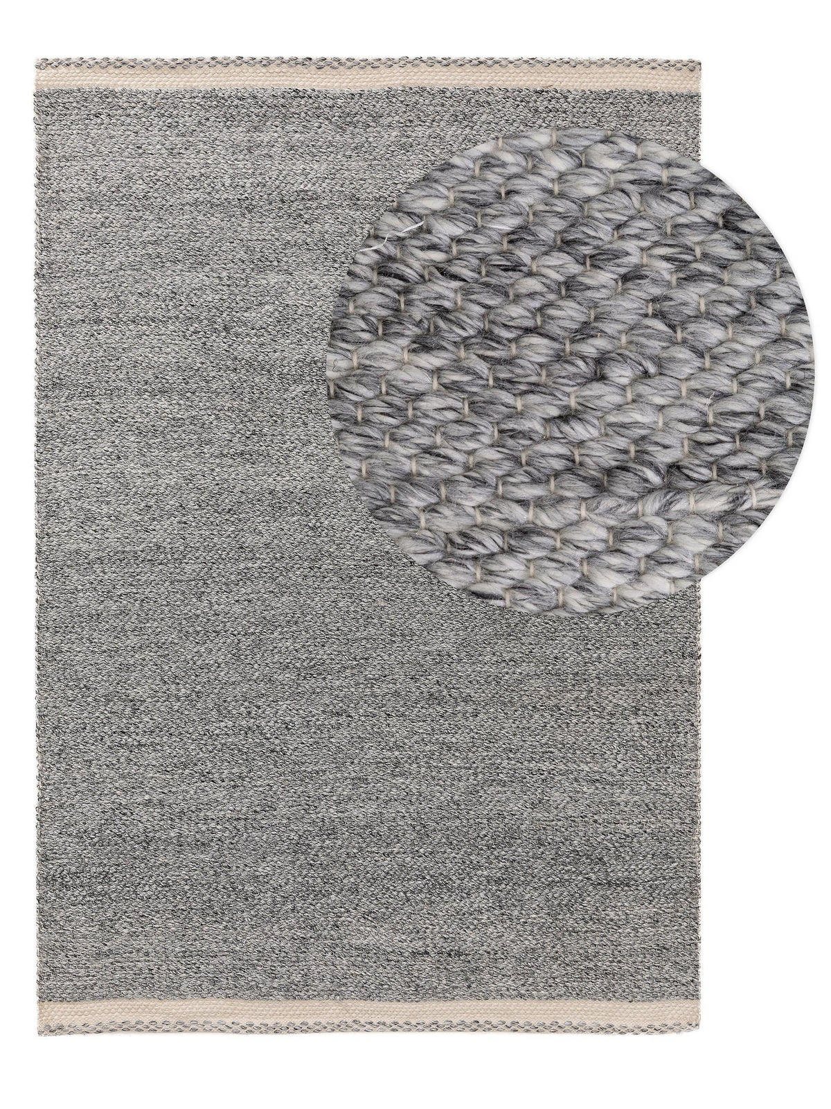 TEPPICH aus recyceltem Material Kiah Grau 160x230 cm - Grau, Textil (160/230cm) - benuta Pure