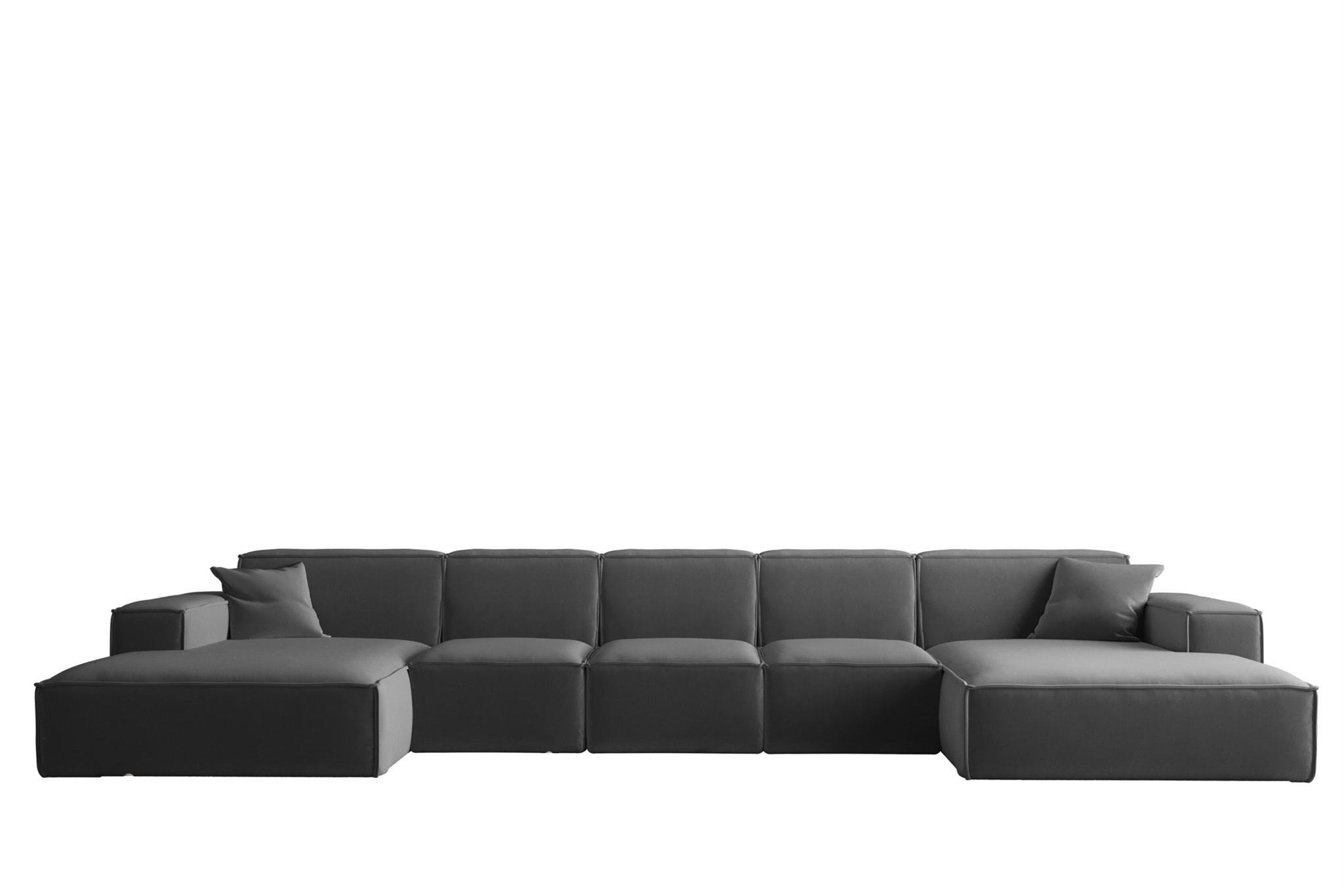 WOHNLANDSCHAFT Celes Premium Xl Opera - Dunkelgrau, Holzwerkstoff/Textil (462/73/165cm) - Fun Möbel