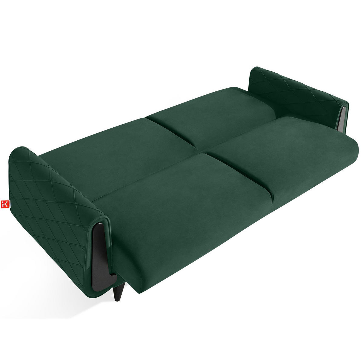 3-SITZER-SOFA GUSTAVO III Sofa 3 Velours, Dunkelgrün - Dunkelgrün, Holz/Holzwerkstoff (230/98/98cm) - KONSIMO®