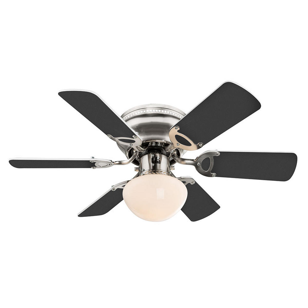 LED DECKENVENTILATOR Silber Sperrholz - Silberfarben, Glas (76/76/28cm) - Globo Lighting