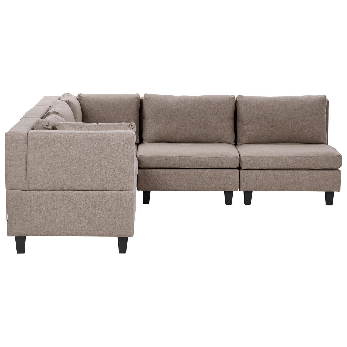 COLȚAR modul cu 5 locuri pe partea dreaptă maro textil Unstad - maro/negru, material textil (228/228cm) - Beliani