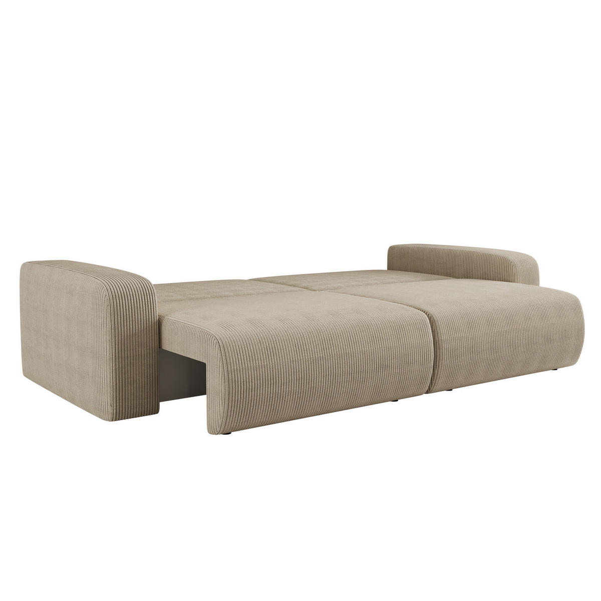 SCHLAFSOFA MILANO und Bettkasten Stoff Poso Dunkelbeige - Cappuccino, Holz (246/83/98cm) - Kaiser Möbel