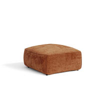 POUFS LOMI Geprägter Samt Terrakotta 75cm - Dunkelorange/Terracotta, Textil (75/44.5/75cm) - Premium Interiors