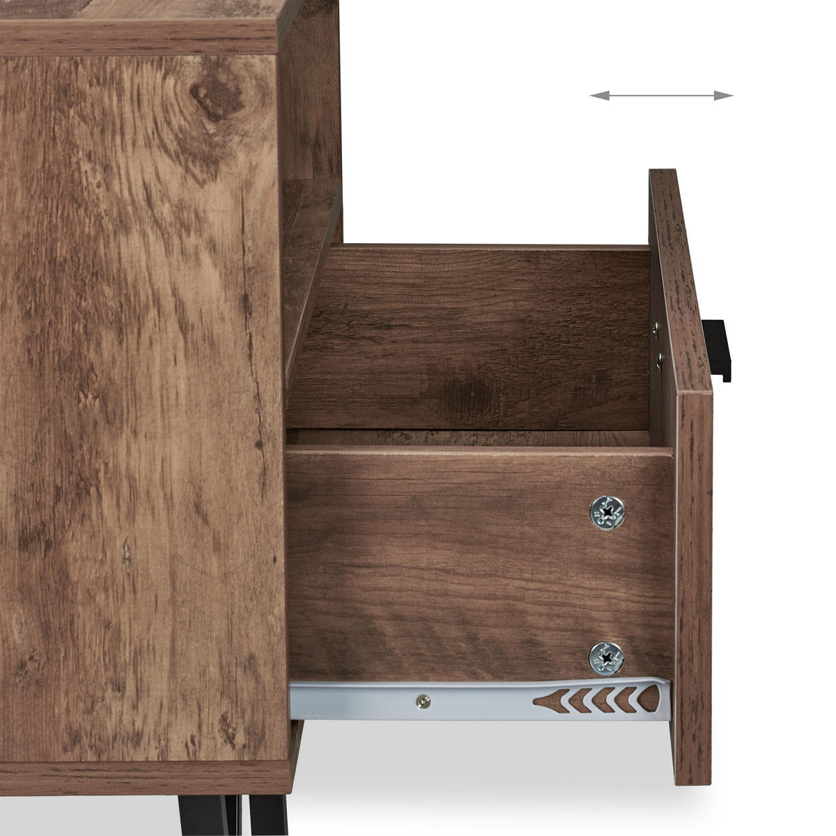 NACHTTISCH - Hellbraun, Holzwerkstoff/Metall (42/50/53cm) - Relaxdays