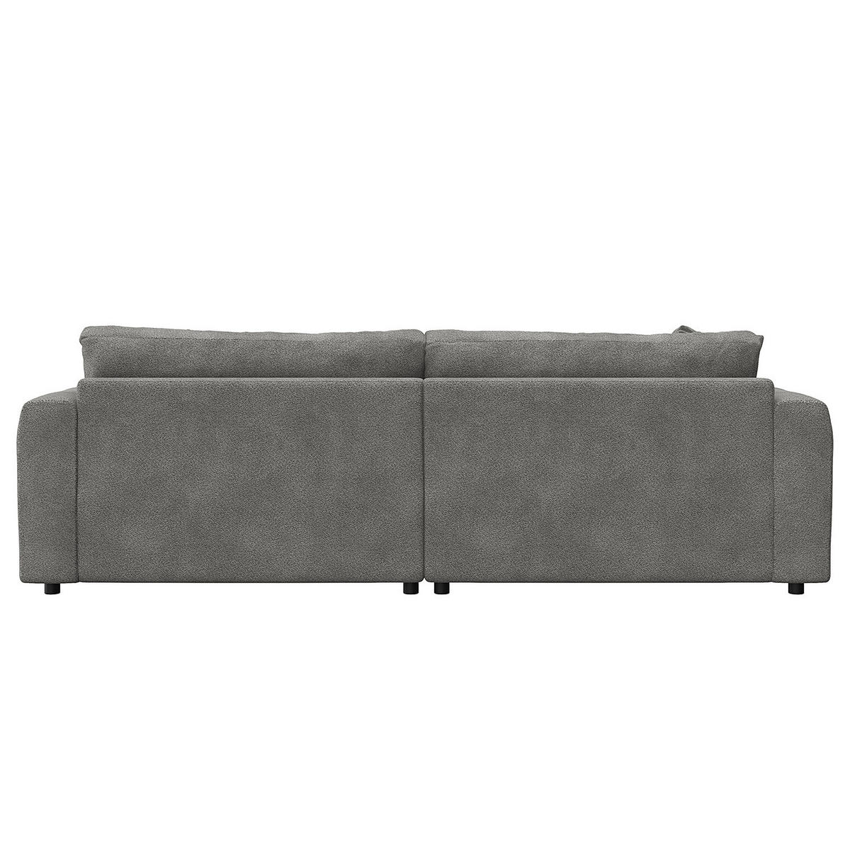 ECKSOFA mit Longchair - Schwarz/Grau, Kunststoff/Textil (238/183cm) - home24