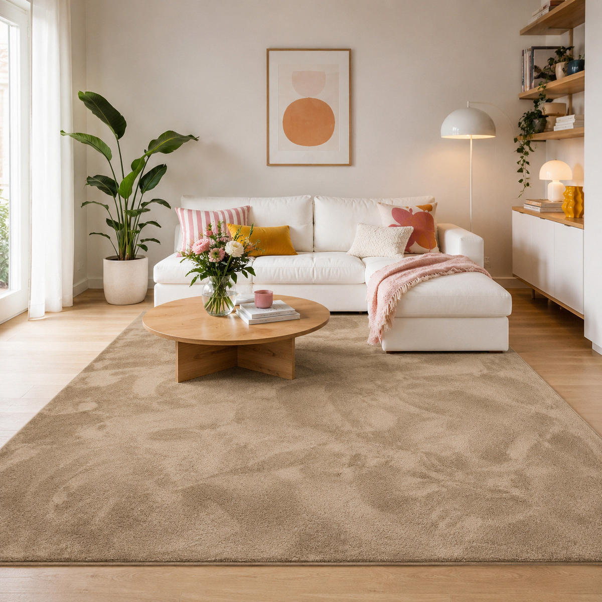 HOCHFLOR LANGFLOR TEPPICH SUPER SOFT MELIA - Taupe, Textil (120/160cm) - Pergamon