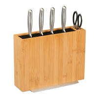 MESSERBLOCK - Hellbraun, Holz/Kunststoff (30/23/12cm) - Relaxdays