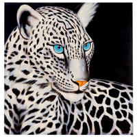 ÖLGEMÄLDE WEIßER LEOPARD HANDGEMALT Multicolor - Multicolor, Textil (100/100cm) - MCW