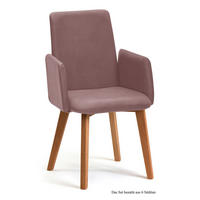 ARMLEHNSTUHL (6er-Set) Darcie 52x92x60 Eiche geölt/Rosewood - Eichefarben/Dunkelrosa, Kunststoff (60/92/52cm) - 58aufmkessel