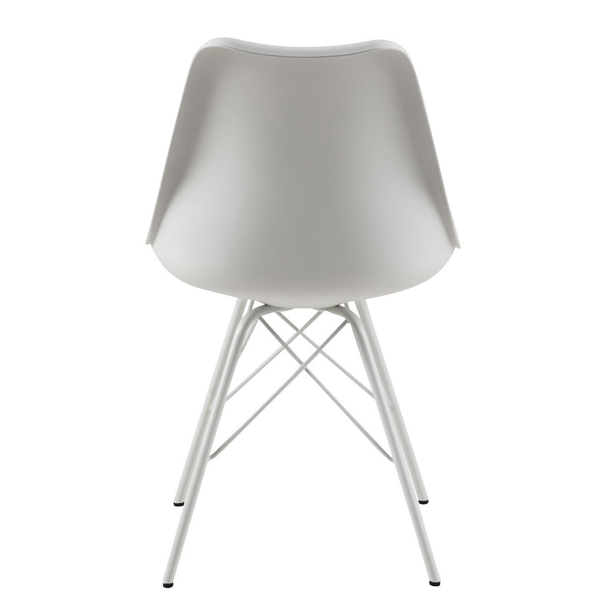 ESSZIMMERSTUHL-SET - Metall / Kunstleder - Weiß, Kunststoff/Metall (49/86/54cm) - home24