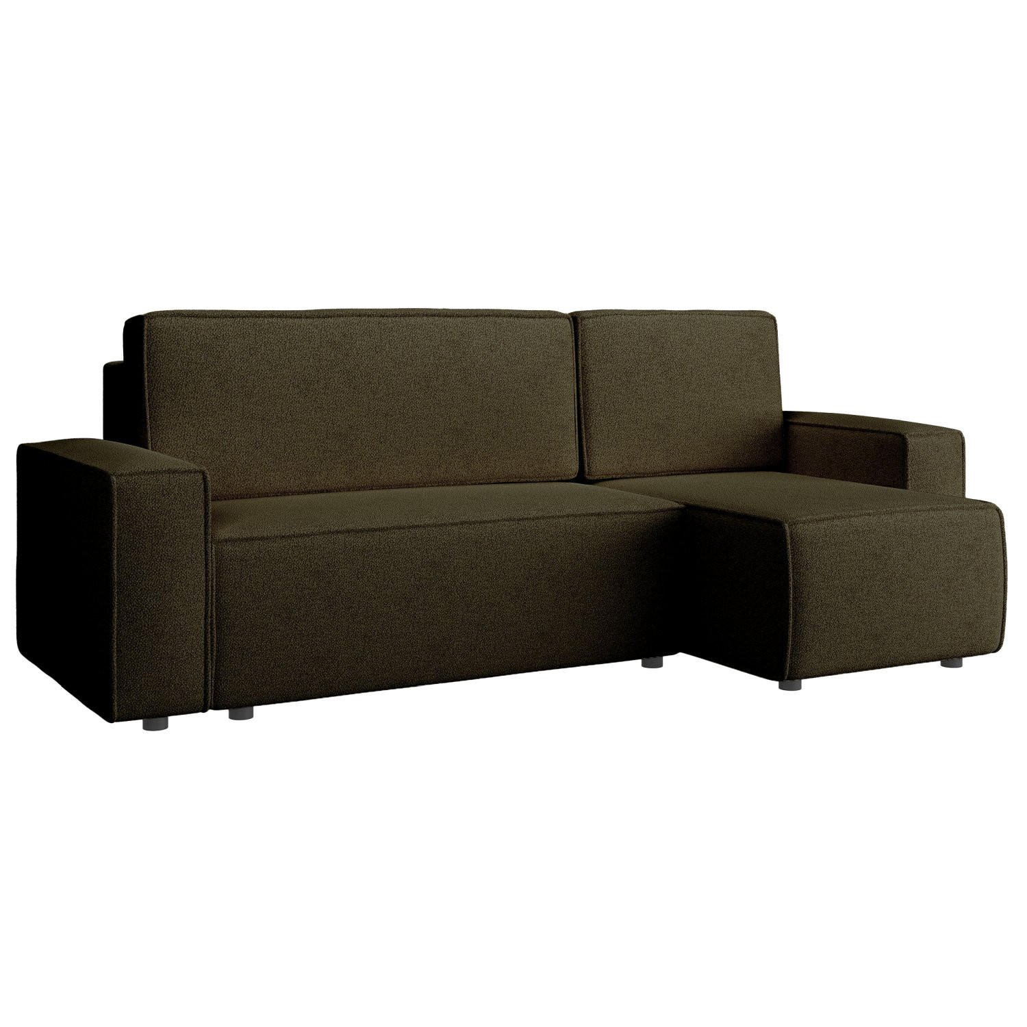 ECKSOFA Copertino Olivgrün beidseitig montierbar - Schwarz/Olivgrün, Kunststoff/Textil (244/145cm) - Selsey