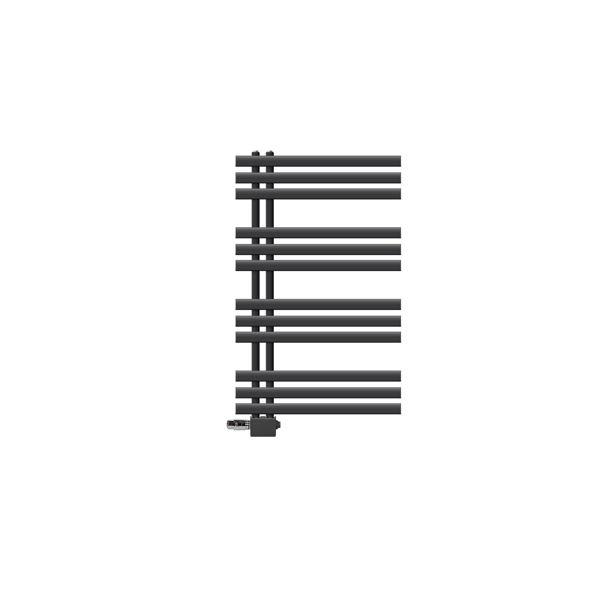 BADHEIZKÖRPER Iron EM 600x1000 mm Anthrazit mit Ventil Universal - Anthrazit, Metall (60/100/3cm) - LuxeBath