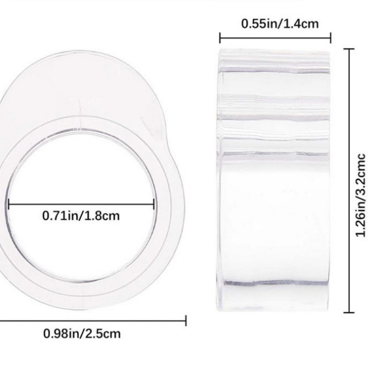 MÖBELGRIFF 12er-Set - Transparent, Kunststoff (2.5/1.4/3.2cm)