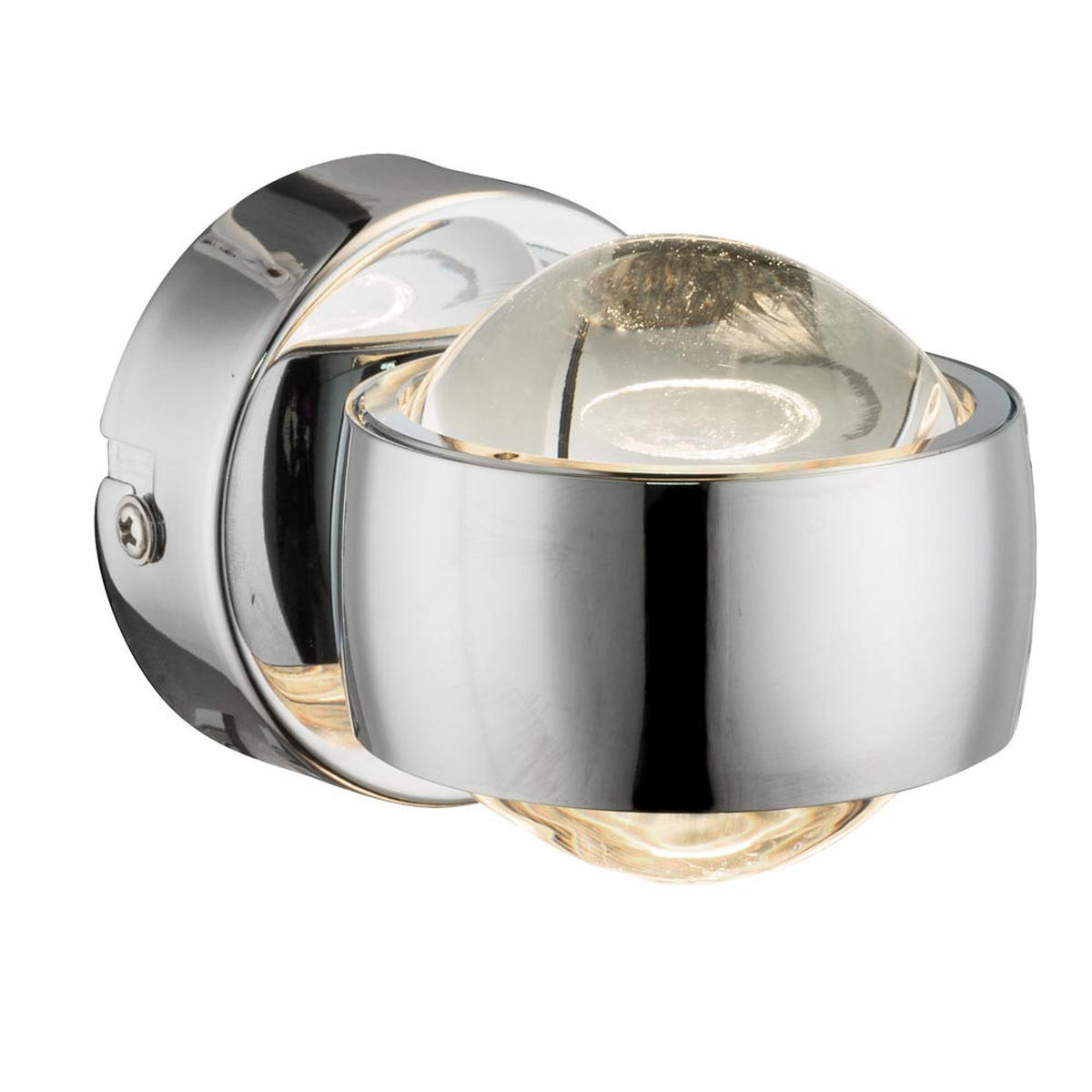 LED WANDLEUCHTE RANDI Chrom Silber - Silberfarben, Glas (7.5/7/10cm) - Globo Lighting