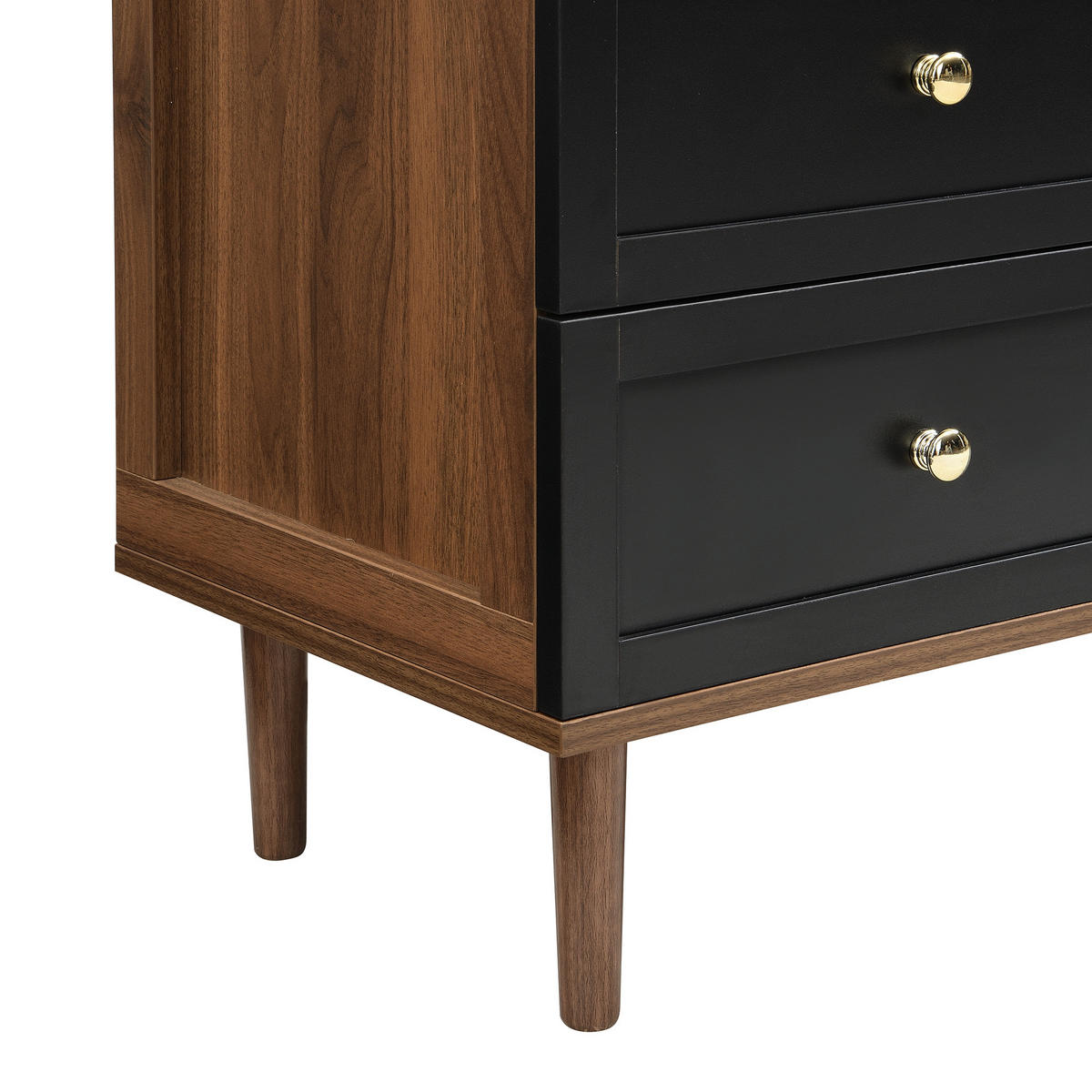 HIGHBOARD in Walnussfarben Bücherregal mit verstellbaren Einlegeböden für Wohnzimmer und Esszimmer, B70/T38/H168 cm - Transparent/Nussbaumfarben, Glas/Holzwerkstoff (70/168/38cm) - STILVORA