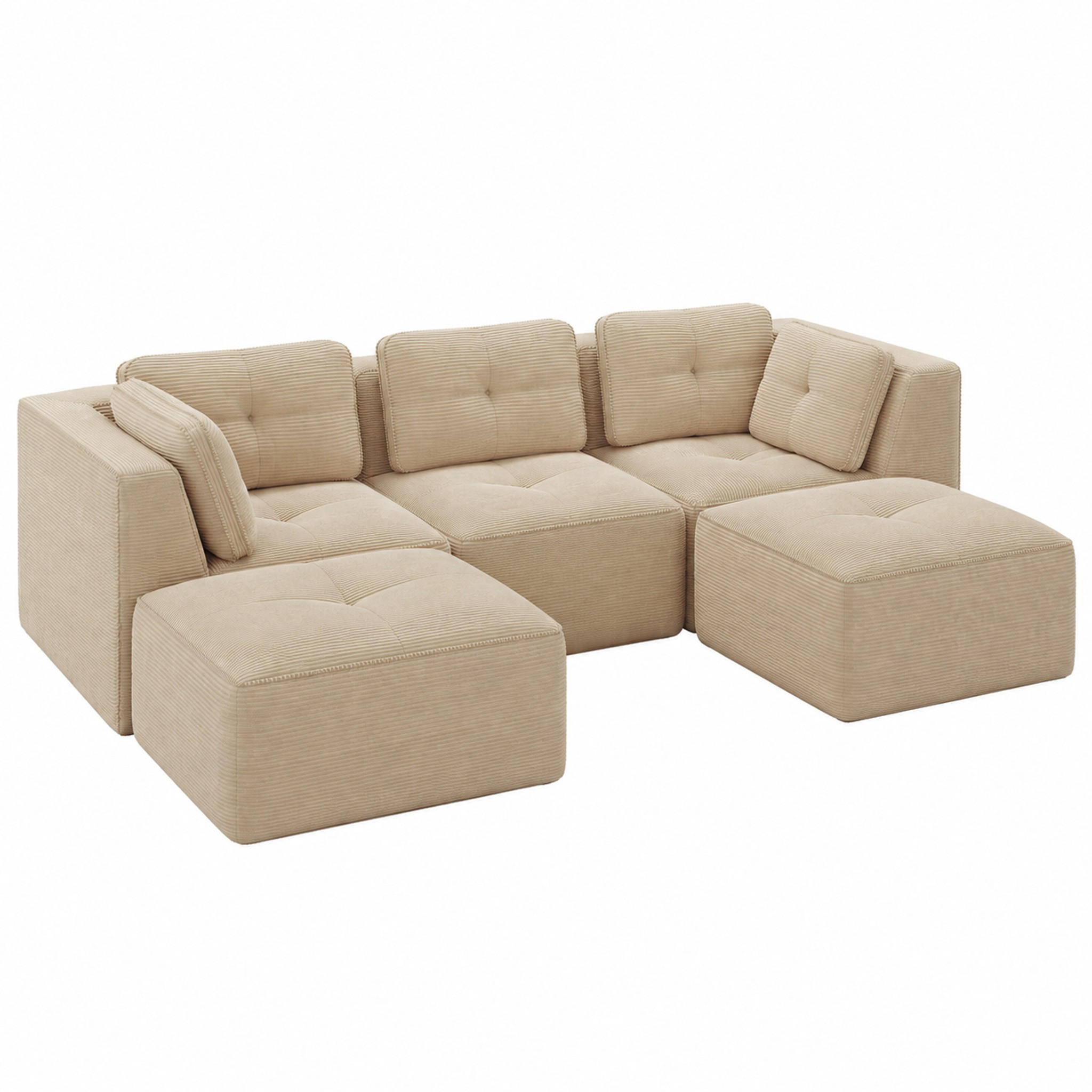 Meubliv Ecksofa Beige 177x69x297.1 cm