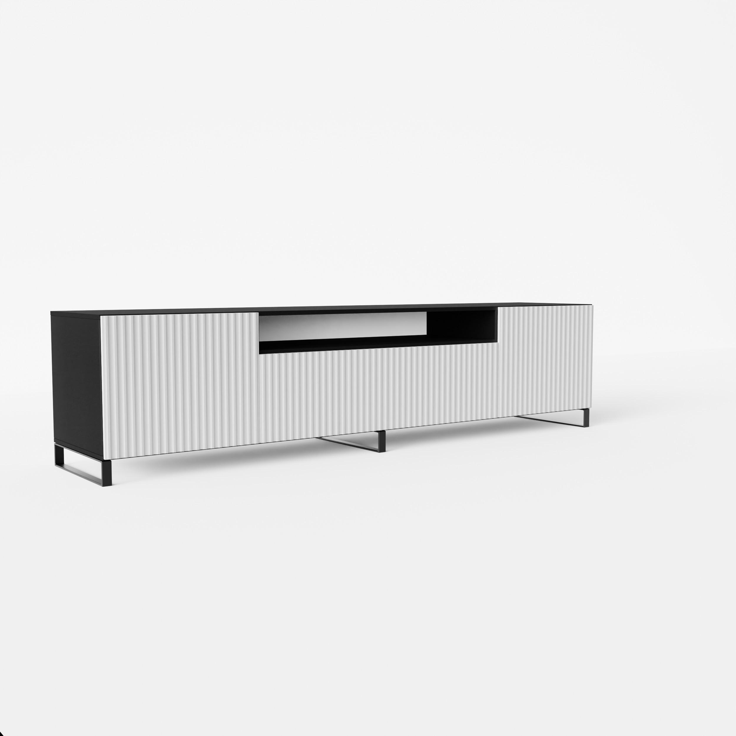 Masseno Lowboard Anthrazit, Weiß 200x41x40 cm