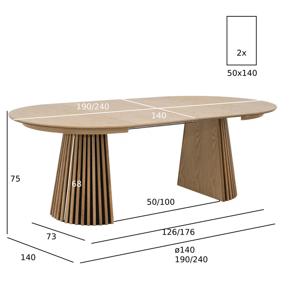 ESSTISCH 140/140/75 Eichefarben rund - Eichefarben/Braun, Holzwerkstoff (140/140/75cm) - Furnhouse