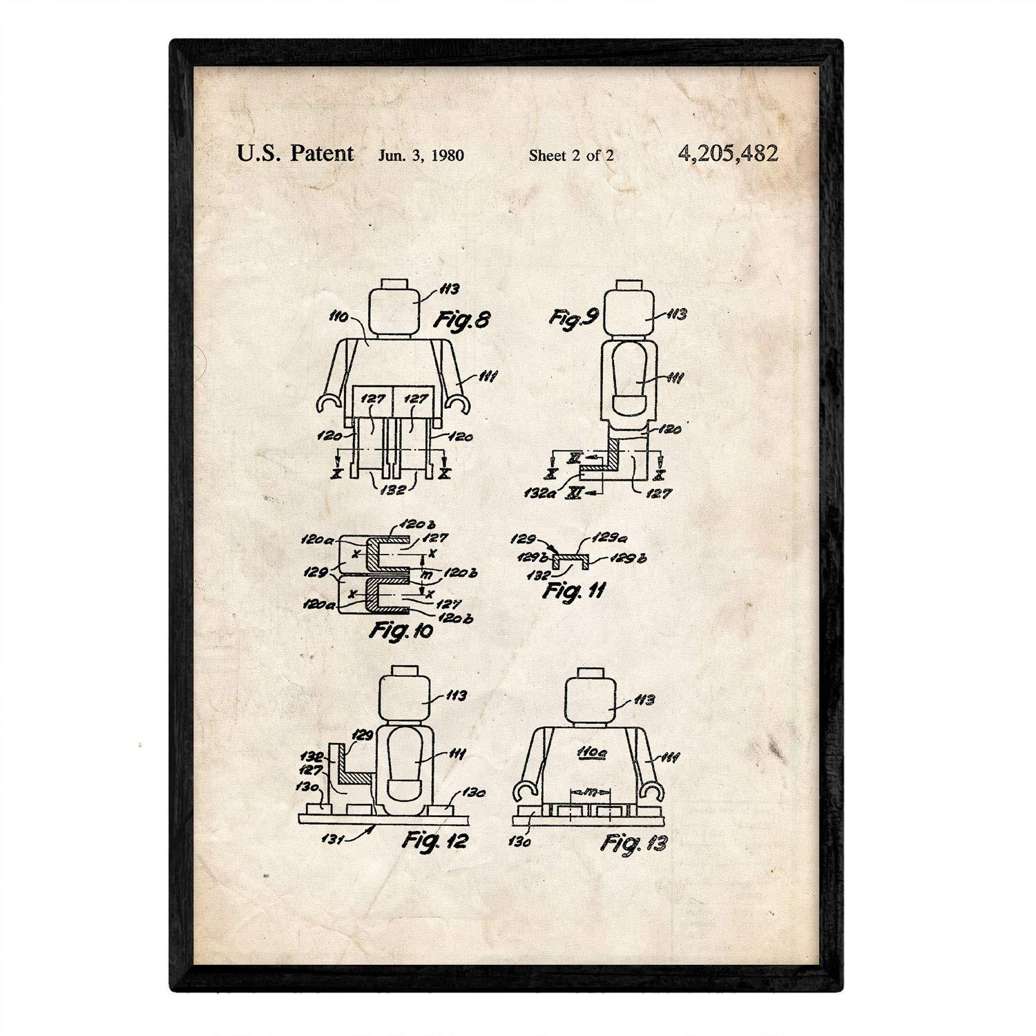 POSTER Lego Menschliche Figur Patent A3 Rahmenlos - Klar, Papier (29.7/5/42cm) - Nacnic