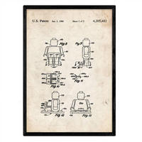 POSTER Lego Menschliche Figur Patent A3 Rahmenlos - Klar, Papier (29.7/5/42cm) - Nacnic